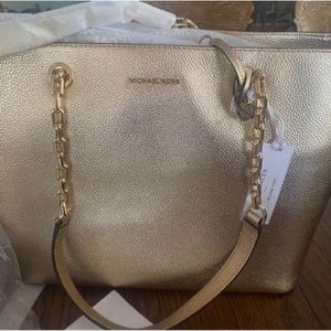 NWT Michael Kors Mercer Tote Pale Gold